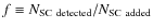 $f\equiv N_{\rm SC~detected}/N_{\rm SC~added}$