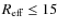 $R_{\rm eff} \leq 15$