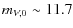 $m_{V,0}\sim 11.7$