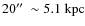 $20\hbox{$^{\prime\prime}$ }\sim 5.1~{\rm
kpc}$
