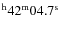 $^{\rm h}42^{\rm m}04.7^{\rm s}$