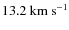 $13.2~{\rm
km~s^{-1}}$