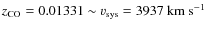 $z_{\rm CO} = 0.01331 \sim v_{\rm sys} = 3937~{\rm km~s^{-1}}$