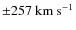 $\pm 257~{\rm km~s^{-1}}$