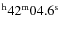$^{\rm h}42^{\rm m}04.6^{\rm s}$