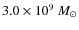 $3.0 \times 10^9~M_\odot$