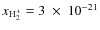 $x_{\rm H_2^+}=3~\times~10^{-21}$