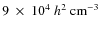 $9~\times~10^4~h^2~\rm
cm^{-3}$