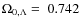 $\Omega_{0,\Lambda}=~0.742$