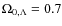 $\Omega_{0,\Lambda}=0.7$