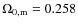 $\Omega_{0,{\rm m}}=0.258$