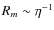 $R_m \sim \eta^{-1}$