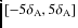 $[-5\delta_{\rm A}, 5\delta_{\rm A}]$