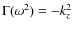 $\Gamma(\omega^2) = - k_z^2$