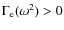 $\Gamma_{\rm e}(\omega^2)>0$