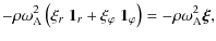 $\displaystyle - \rho \omega_{\rm A}^2 \left(\xi_r \; \vec{1}_r +
\xi_{\varphi} \; \vec{1}_{\varphi} \right)= - \rho \omega_{\rm A}^2 \vec{\xi},$