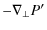 $\displaystyle - \nabla_\perp P'$