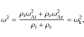 \begin{displaymath}\omega^2 = \frac{ \rho_{\rm i} \omega_{\rm {Ai}}^2 + \rho_{\r...
...rm {Ae}}^2} { \rho_{\rm i} + \rho_{\rm e}} = \omega_{\rm k}^2,
\end{displaymath}