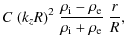 $\displaystyle C
\;(k_z R)^2 \; \frac{
\rho_{\rm i} - \rho_{\rm e}}{ \rho_{\rm i} + \rho_{\rm e}} \;\frac{ r}
{ R},$