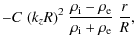 $\displaystyle - C \;(k_z R)^2 \;\frac{
\rho_{\rm i} - \rho_{\rm e}}
{ \rho_{\rm i} + \rho_{\rm e}} \; \frac{ r}{ R},$