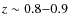 $z\sim 0.8{-}0.9$