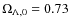 $\Omega_{\Lambda,0} = 0.73$