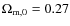 $\Omega_{\rm m,0} = 0.27$