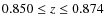 $0.850 \leq z \leq 0.874$
