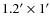$1.2' \times 1'$
