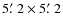 $5\hbox {$.\mkern -4mu^\prime $ }2 \times 5\hbox {$.\mkern -4mu^\prime $ }2$