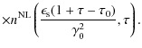 $\displaystyle \times n^{\rm NL}\left({ \epsilon _{\rm s} (1 + \tau - \tau_0)\over \gamma_0^2}, \tau \right) .$