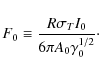 \begin{displaymath}
F_0 \equiv {R \sigma _T I_0 \over 6 \pi A_0 \gamma _0^{1/2}} \cdot
\end{displaymath}