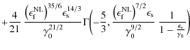 $\displaystyle + \frac{4}{21} ~\frac{\bigl(\epsilon_{\rm f}^{\rm NL}\bigr)^{35/6...
...m s}}{\gamma_0^{9/2}} ~ \frac{1}{1 - \frac{\epsilon_{\rm s}}{\gamma_0}} \biggr)$