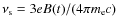 $\nu_{\rm s} = 3 e B(t)/(4 \pi m_{\rm e} c)$
