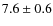 $7.6\pm0.6$