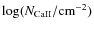 $\log (N_{\rm CaII}/{\rm cm}^{-2})$
