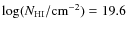 $\log (N_{\rm HI}/{\rm cm}^{-2})=19.6$