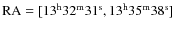 ${\rm RA}=[13^{\rm h}32^{\rm m}31^{\rm s}, 13^{\rm h}35^{\rm m}38^{\rm s}]$