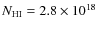 $N_{\rm HI}=2.8 \times 10^{18}$
