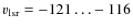 $v_{\rm lsr}= -121 \ldots -116$