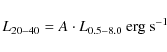 \begin{displaymath}
L_{20-40}=A \cdot L_{0.5-8.0}\ \rm
erg \ s^{-1}
\end{displaymath}