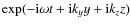 $\exp(- {\rm i} \omega t + {\rm i} k_y y + {\rm i} k_z z)$