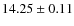 $14.25 \pm 0.11 $
