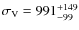 $\sigma_{\rm V}=991_{-99}^{+149}$