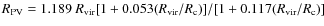 $R_{\rm PV}=1.189~R_{\rm vir}[1+0.053(R_{\rm
vir}/R_{\rm c})]/ [1+0.117(R_{\rm vir}/R_{\rm c})]$