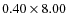 $0.40\times8.00$