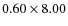 $0.60\times8.00$