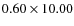 $0.60\times10.00$
