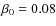 $\beta _0=0.08$