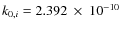 $k_{0,i}=2.392~\times~10^{-10}$